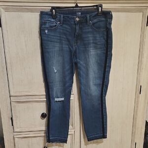 a.n.a Blue Ankle Cropped Jeans Distressed